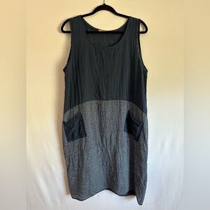 Beyond Capri Dress Blue One Size Fits Most 100% Cotton Made in Italy